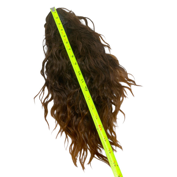 NEW Clip In Ponytail Synthetic Hair Extensions 14" Curly Brown Highlights 6H 1 2 - Picture 5 of 7